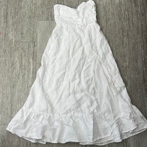 Reformation linen strapless dress